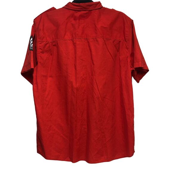 ENYCE Red Studded Embellished Short Sleeve Button Down Shirt Men's Size Large - Picture 6 of 10